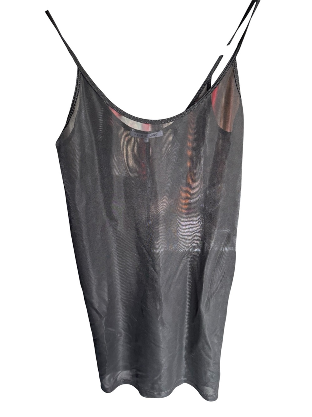 Helmut Lang Black Sheer Slip with Spaghetti Straps Like New Size XS.
